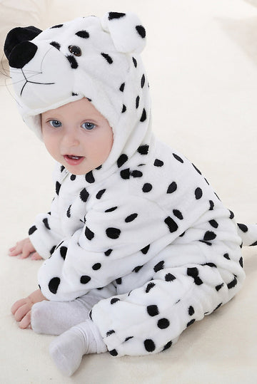 Pijama kigurumi pentru bebelusi tip salopeta din material moale si pufos CLD140-211