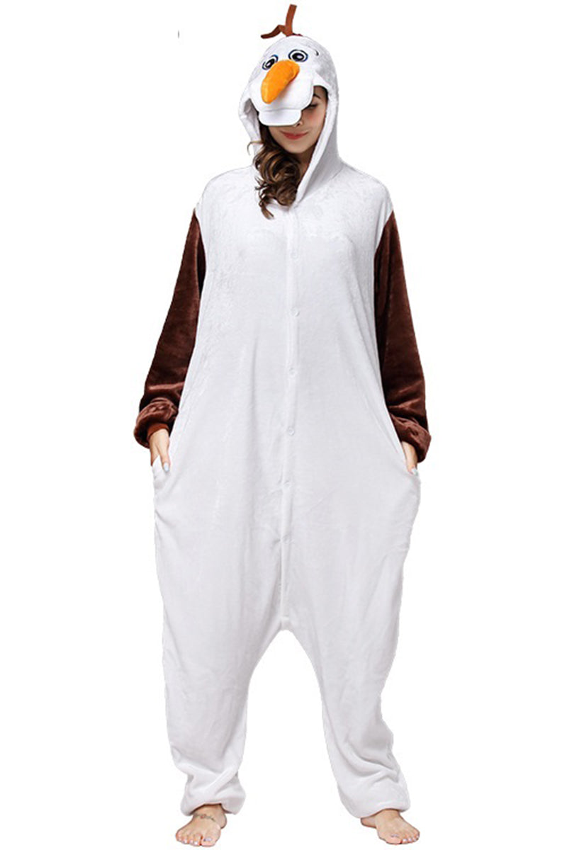 Pijama kigurumi model Olaf Frozen" din material pufos" PJM41