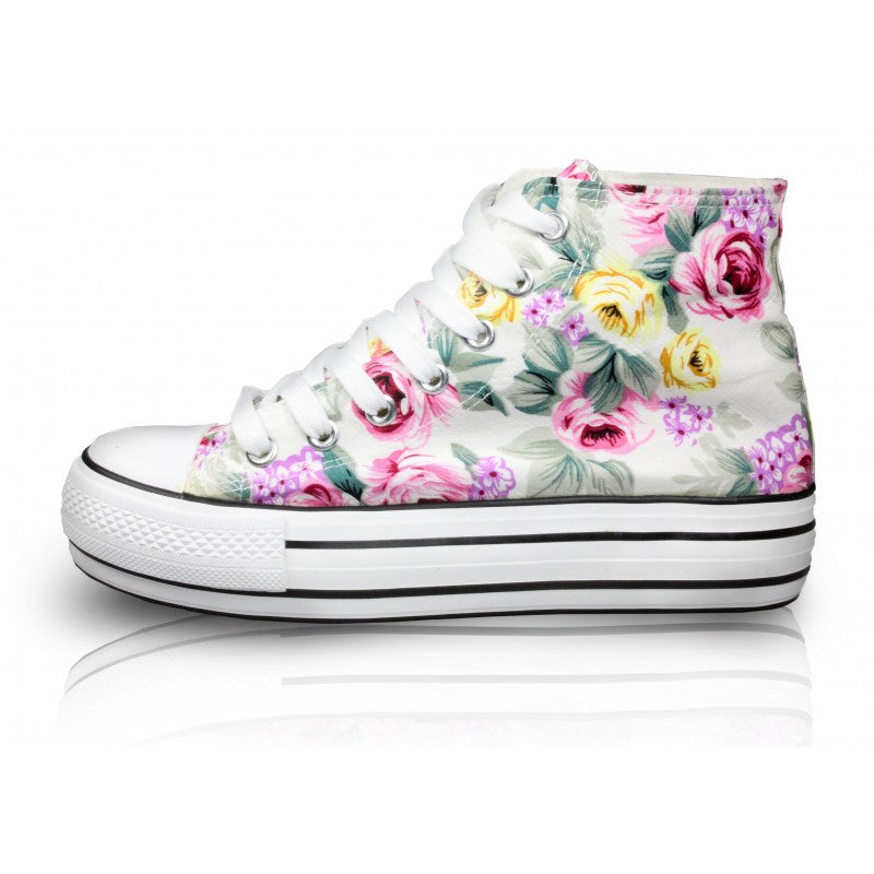 Sneakers dama cu imprimeu floral CH2368