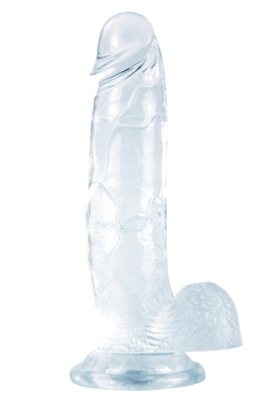 Dildo ultra realistic cu striatii din silicon, ventuza pentru fixare, S,M,L, Incolor, TOY340-00