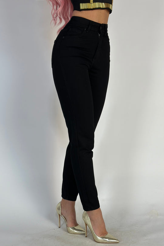 Blugi clasici cu talie inalta din denim F916-1