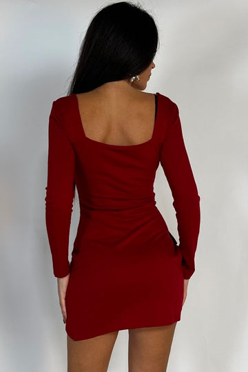 Rochie scurta casual cu decolteu patrat si petrecuta in fata X690-81