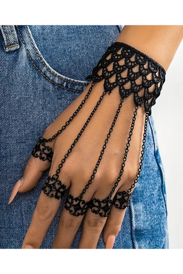 Accesoriu maini, fashion, din dantela si lanturi metalice AC238-1