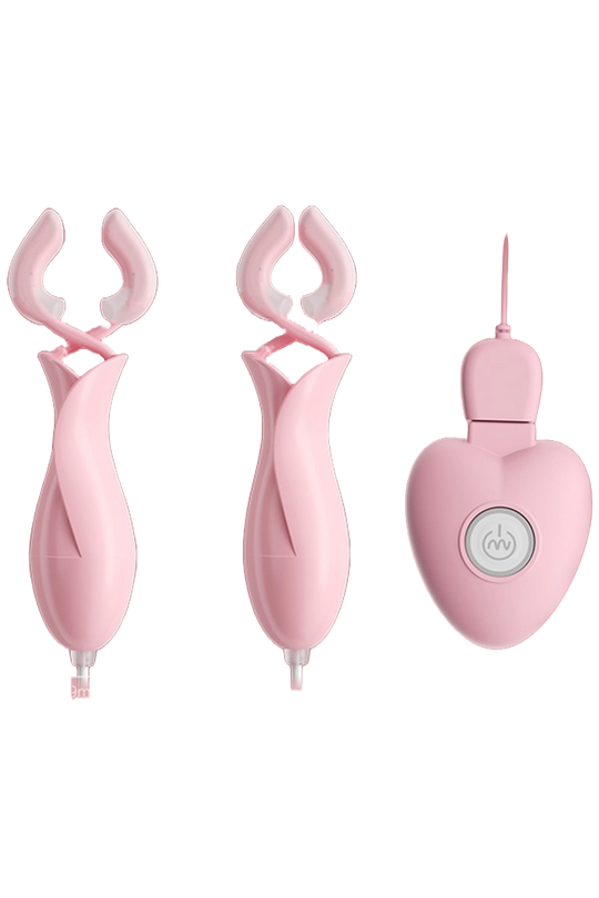 Stimulator/Vibrator pentru sfarcuri cu baterie reincarcabila si diferite moduri de vibrare, Roz, TOY423-5