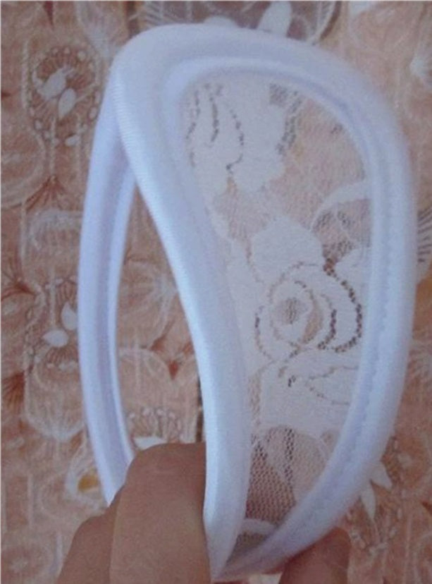 Chilot c-string invizibil cu dantela florala alba, ultra sexy si discret, GS1352-2