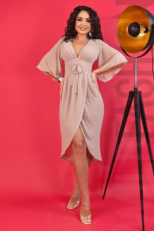 Rochie midi cu maneci trei sferturi N762RR-822