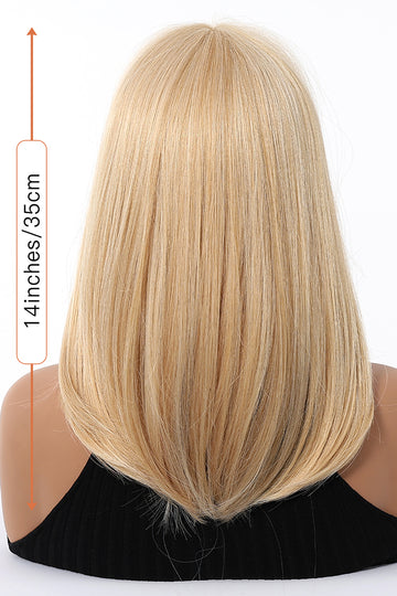 Peruca moderna dama bob mediu blond, lungime 35 cm, breton drep,  PER154-9999