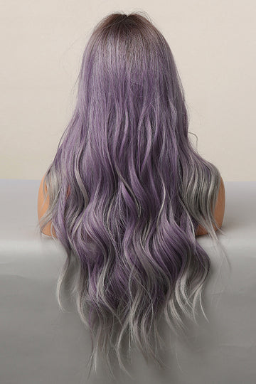 Peruca moderna dama lunga ombre mov cu varfuri gri – 60 cm,  PER159-112