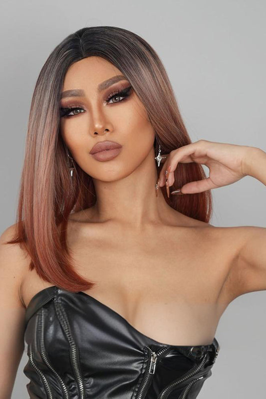 Peruca dama bob drept neted ombre roscat – par sintetic premium,  PER160-338