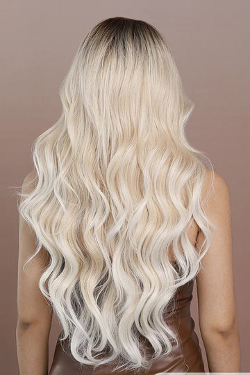 Peruca dama lunga ondulată saten cu blond platinat – fibra sintetica 70 cm,  PER161-9999