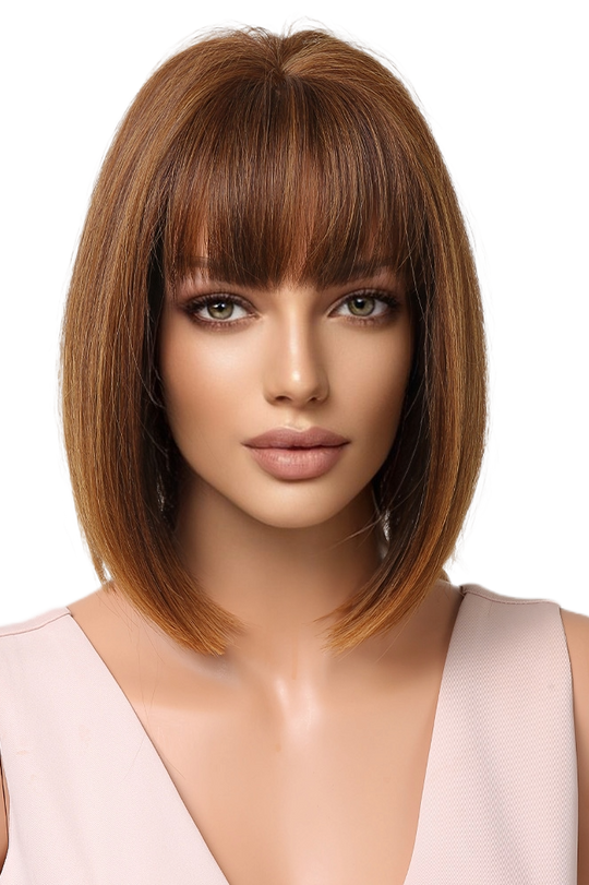 Peruca satena, model bob lung cu breton PER81-8899