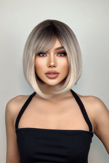 Peruca ombre cu reflexe mov model bob cu breton PER98-9999