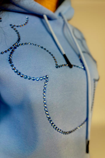 Trening fashion OVERSIZE din bluza si pantaloni accesorizat cu strasuri colorate V627-4