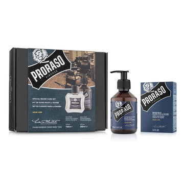 Set pentru ingrijirea barbii cu balsam si sampon de barba Proraso Azur Lime Duo Pack SETBEA109