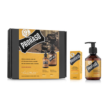 Set pentru ingrijirea barbii cu ulei si sampon de barba Proraso Wood and Spice Duo Pack SETBEA113