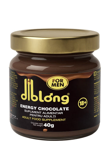 DIBLONG ENERGY CHOCOLATE for MEN – Ciocolată Tartinabilă Premium cu Ginseng pentru Energie și Vitalitate, 40 g, SPL30 SPL30-00