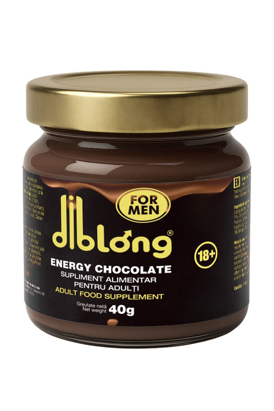 DIBLONG ENERGY CHOCOLATE for MEN – Ciocolată Tartinabilă Premium cu Ginseng pentru Energie și Vitalitate, 40 g, SPL30 SPL30-00