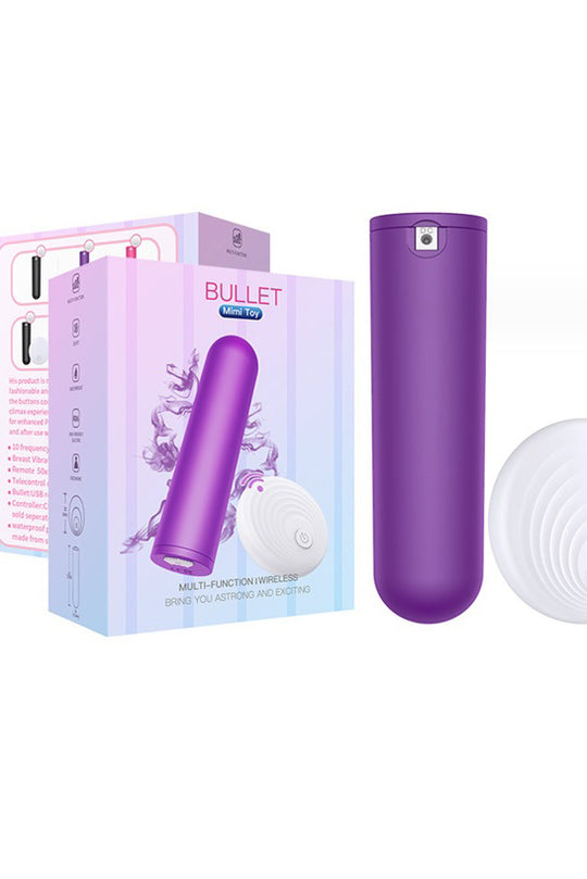 Mini vibrator tip glont cu telecomanda wireless pentru stimulare vaginala, Mov TOY306-11