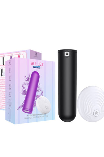 Mini vibrator tip glont cu telecomanda wireless pentru stimulare vaginala, Negru TOY306-1