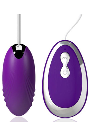 Vibrator tip Ou cu telecomanda pe cablu pentru stimulare vaginala si sau clitoridiana, Mov TOY311-11