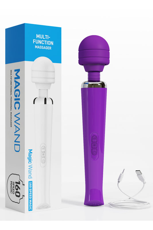 Vibrator tip WAND pentru stimularea clitorisului cu multiple moduri de vibratii si intensitati, Mov TOY312-11