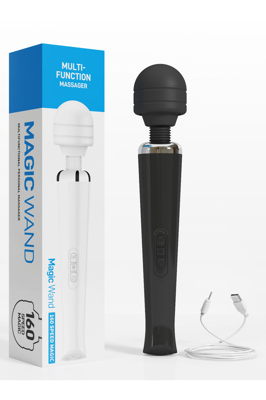 Vibrator tip WAND pentru stimularea clitorisului cu multiple moduri de vibratii si intensitati, Negru  TOY312-1