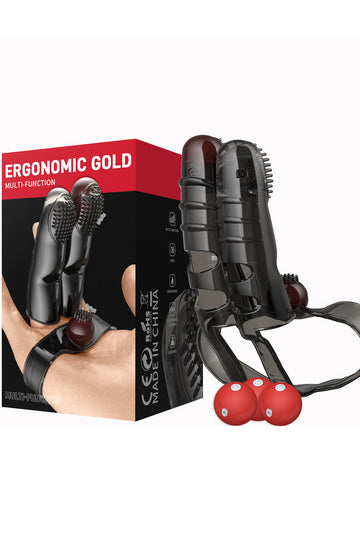 Vibrator mana pentru stimulare vaginala si clitoridiana, Negru TOY315-1