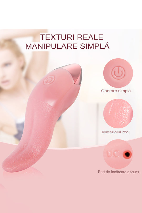 Vibrator tip limba pentru stimulare clitoridiana cu multiple moduri de vibrare, Roz, TOY324-5