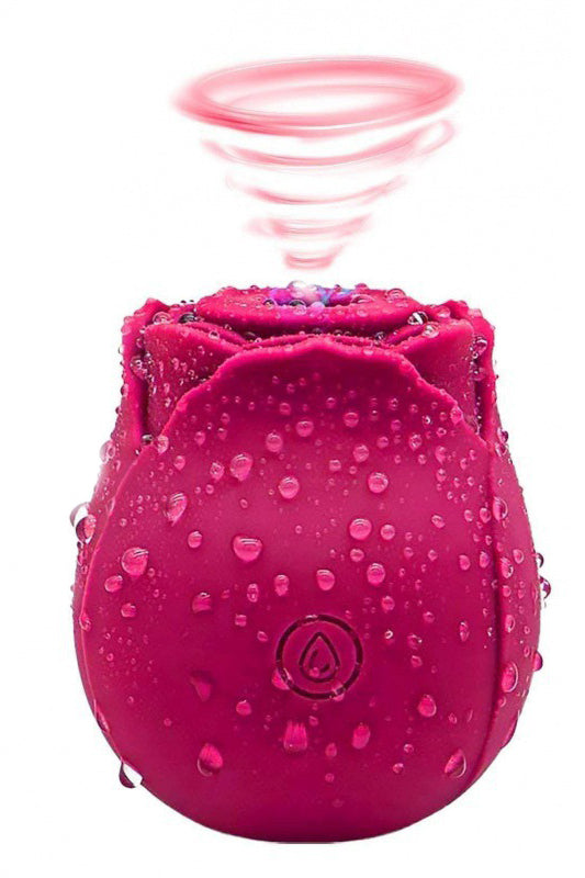Vibrator cu suctiune/aspiratie pentru stimularea clitorisului, forma de trandafir cu incarcare magnetica, Fuchsia, TOY331-55