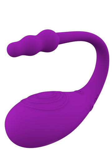 Vibrator smart tip Ou cu stimulare punctul G si Clitoris, multiple moduri de vibrare si conectare cu Aplicatie Mobila, Mov TOY335-11