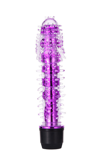 Vibrator din silicon cu tepi, rezistent la ala si multiple moduri de vibrare, mov TOY336-11