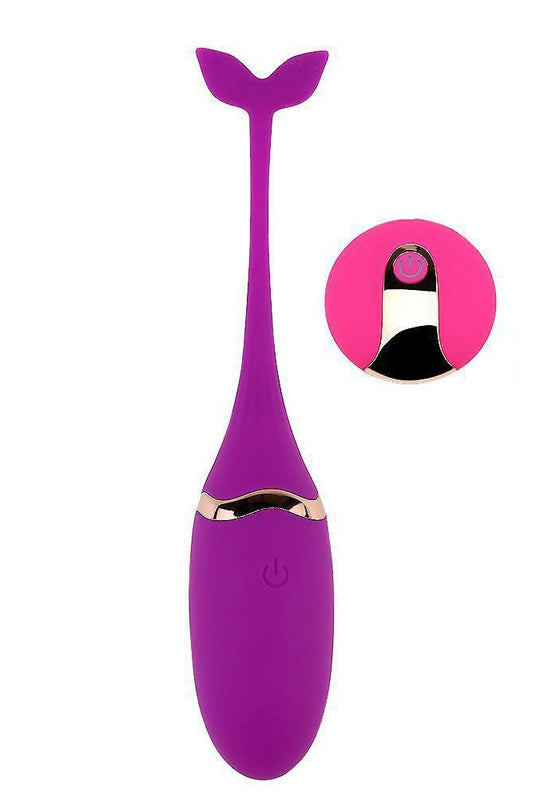 Vibrator tip Ou cu vibratii si telecomanda, pentru stimularea punctului G si a clitorisului, Mov, TOY337-11