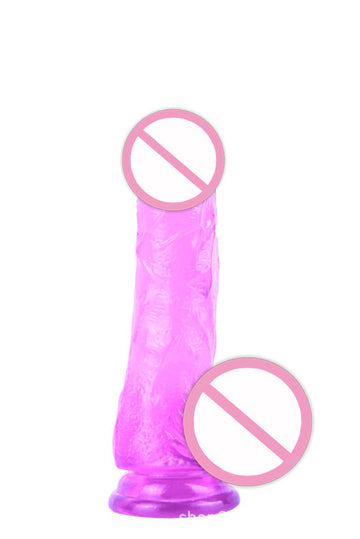 Dildo ultra realistic cu striatii din silicon, ventuza pentru fixare, S,M,L, Mov TOY340-11