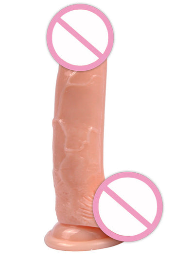 Dildo ultra realistic cu striatii din silicon, ventuza pentru fixare, S,M,L, Nude TOY340-1515