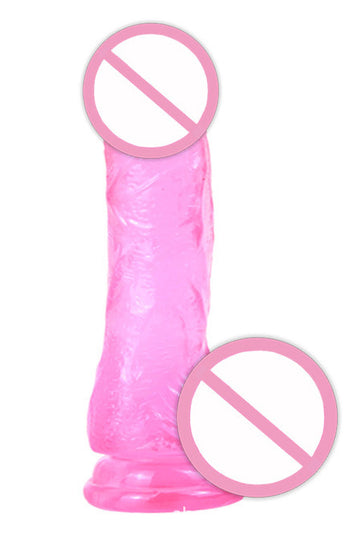 Dildo ultra realistic cu striatii din silicon, ventuza pentru fixare, S,M,L, Fuchsia TOY340-55