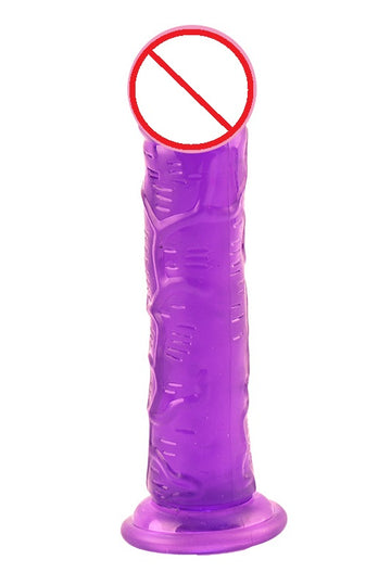 Dildo realistic cu striatii si ventuza la capta pentru o fixare ferma, Mov TOY347-11