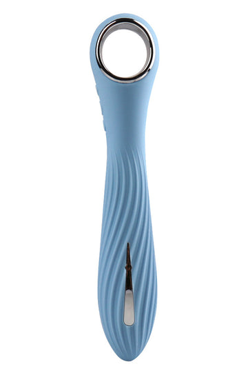 Vibrator cu striatii, functie de electrostimulare si multiple moduri de vibrare, SkyBlue TOY350-48