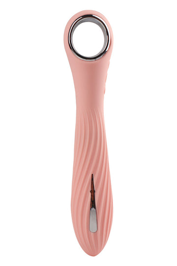 Vibrator cu striatii, functie de electrostimulare si multiple moduri de vibrare, Roz TOY350-5