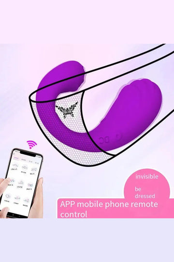 Vibrator SMART pentru stimulare vaginala si clitoridiana cu doua zone de vibrare independente, Mov TOY355-11