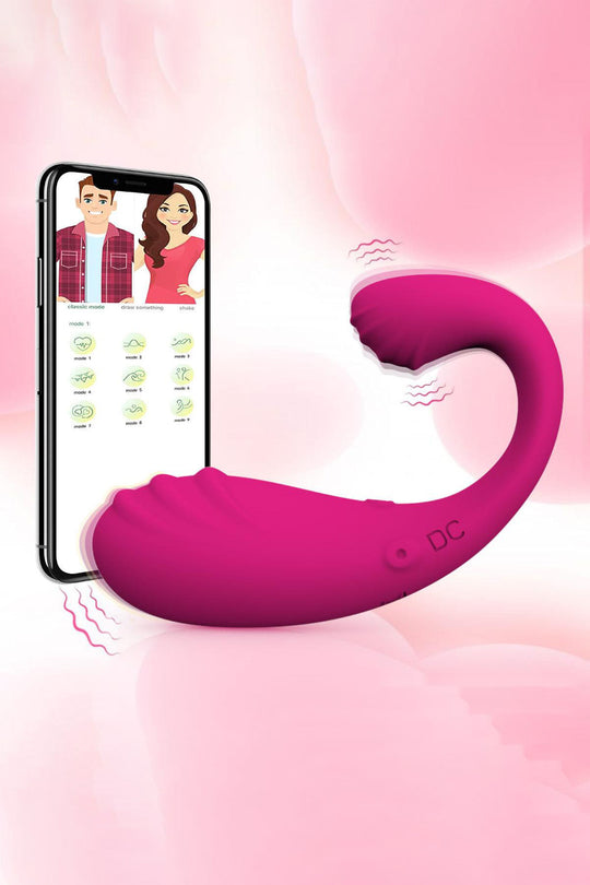 Vibrator SMART pentru stimulare vaginala si clitoridiana cu doua zone de vibrare independente, Fuchsia, TOY355-55