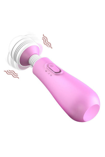 Stimulator clitoridian tip Mini Wand cu diferite moduri de vibrare, lila TOY363-1011