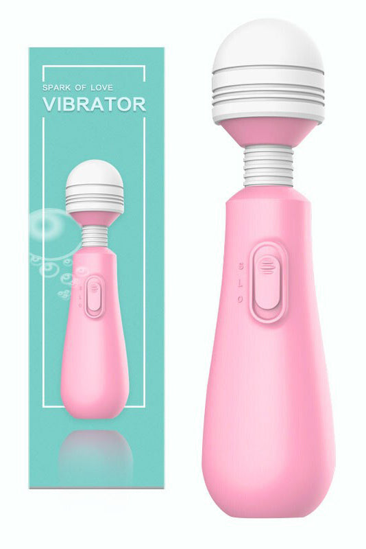 Stimulator clitoridian tip Mini Wand cu diferite moduri de vibrare, Roz, TOY363-5