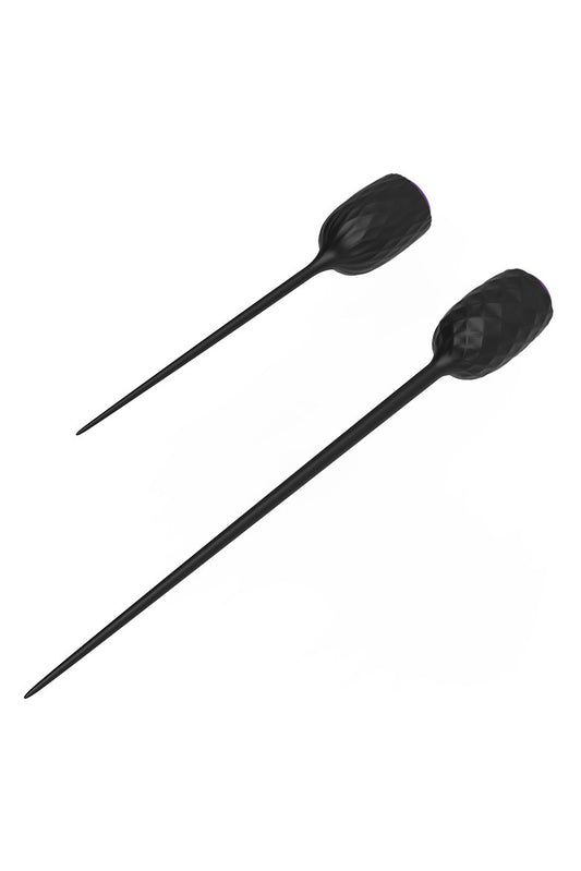 Vibrator uretral din silicon cu baterii AG10, negru, S, M TOY364-1