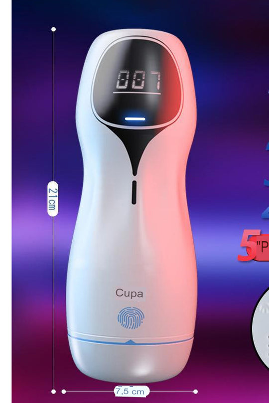 Masturbator vaginal pentru barbati cu senzor de miscare, vibratii si sunet, Alb, TOY365A-2