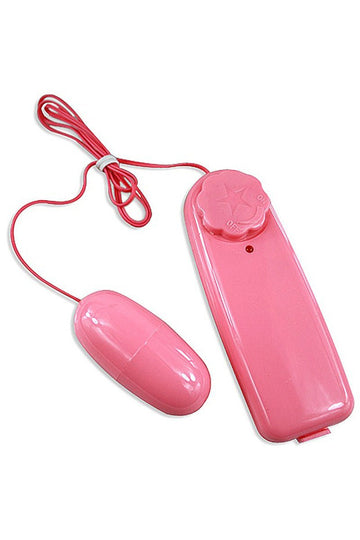 Vibrator tip OU cu telecomanda pe fir si alimentare cu baterii, roz TOY366-5