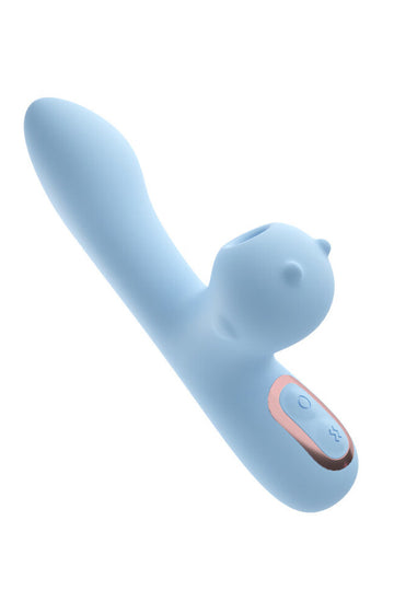 Vibrator Mirro GALAKU cu multiple functii de vibrare, aspirare si incalzire, SkyBlue TOY374-48