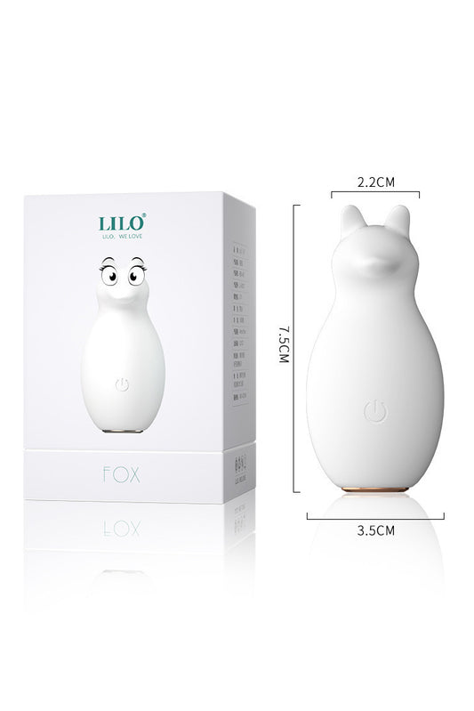 Vibrator tip Ou „Fox” pentru Stimulare Clitoridiană, Design Ergonomic cu Puncte de Contact Precise, Silicon Medical, Reîncărcabil USB, Alb, TOY377-2