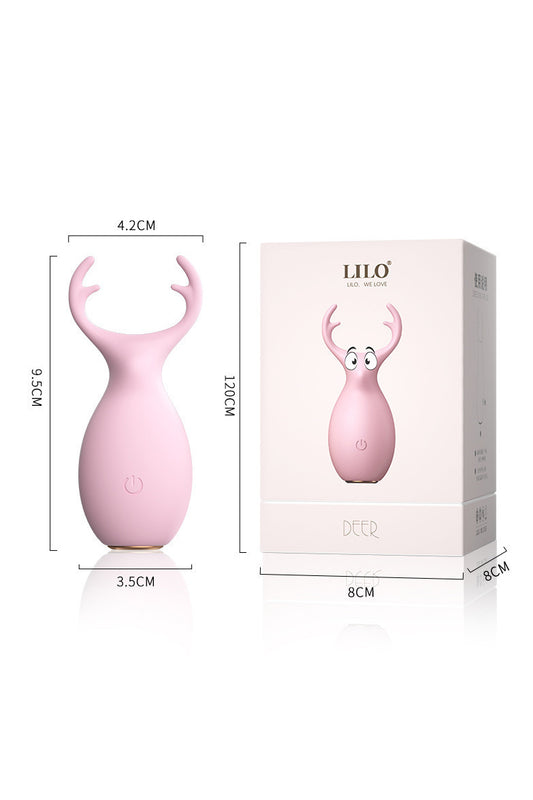 Vibrator tip Ou, pentru stimularea clitorisului in forma de caprioara, Roz TOY377-5