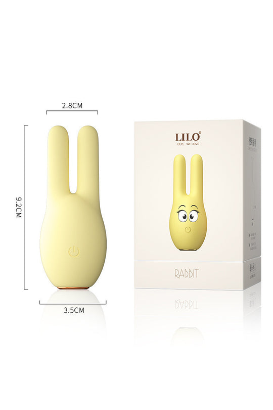 Vibrator tip Ou „Rabbit” pentru Stimulare Clitoridiană, Design Ergonomic cu Urechi Flexibile, Silicon Medical, Reîncărcabil USB, Galben, TOY377-9