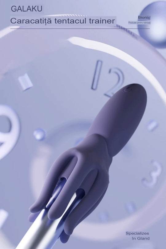 Masturbator smart cu vibratii Octopus-X pentru barbati, cu Bluetooth, rezistent la apa, Mov Inchis, TOY378-2111